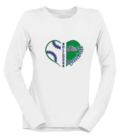 Waukegan Bulldogs Heart Baseball Women's Premium LS T-Shirt