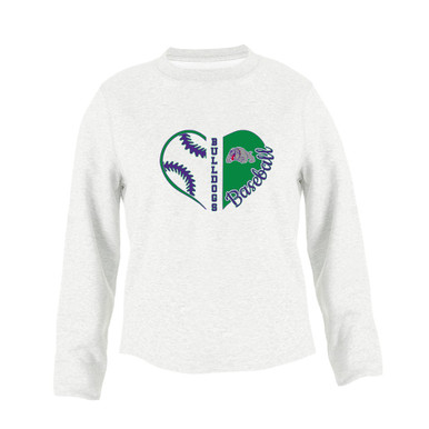 Waukegan Bulldogs Heart Baseball Women's Sweatshirt