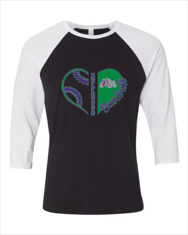 Waukegan Bulldogs Heart Baseball Women's Baseball T-Shirt