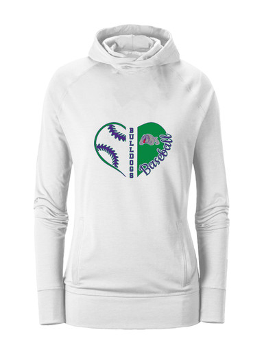 Waukegan Bulldogs Heart Baseball Women's Hoodie