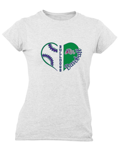 Waukegan Bulldogs Heart Baseball Women's Premium SS T-Shirt