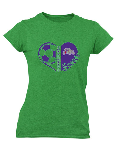 Waukegan Bulldogs Heart Soccer Women's SS T-Shirt