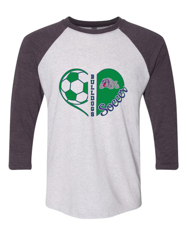 Waukegan Bulldogs Heart Soccer Women's Baseball T-Shirt