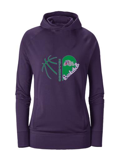 Waukegan Bulldogs Heart Basketball Women's Hoodie