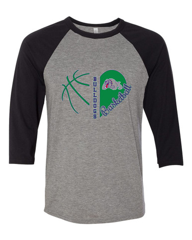 Waukegan Bulldogs Heart Basketball Women's Baseball T-Shirt