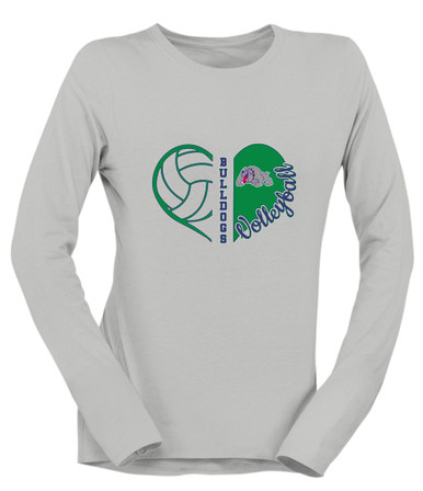 Waukegan Bulldogs Heart Volleyball Women's Premium LS T-Shirt
