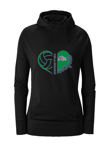 Waukegan Bulldogs Heart Volleyball Women's Hoodie