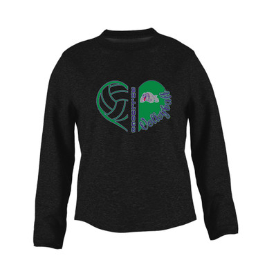 Waukegan Bulldogs Heart Volleyball Women's Sweatshirt