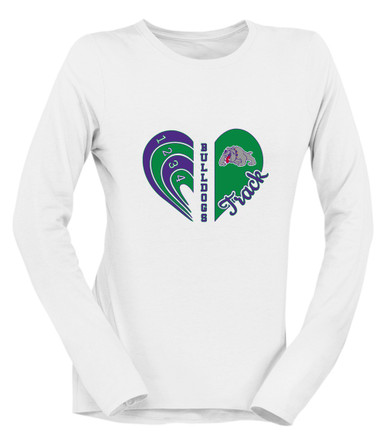 Waukegan Bulldogs Heart Track Women's Premium LS T-Shirt