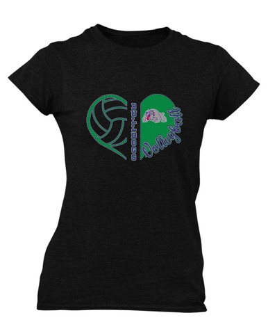 Waukegan Bulldogs Heart Volleyball Women's Premium SS T-Shirt