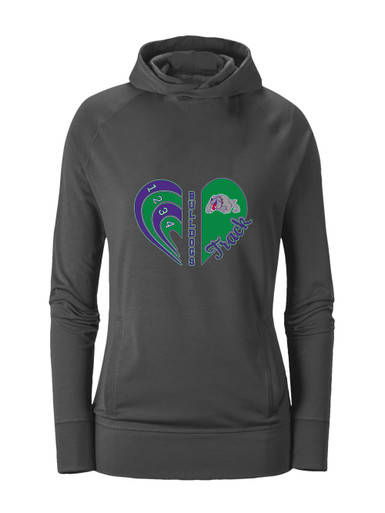 Waukegan Bulldogs Heart Track Women's Hoodie
