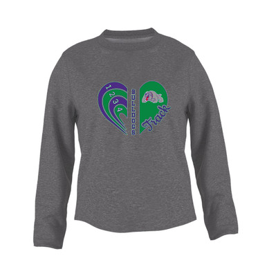 Waukegan Bulldogs Heart Track Women's Sweatshirt