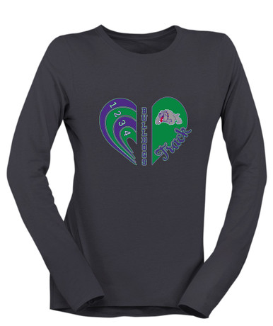Waukegan Bulldogs Heart Track Women's LS T-Shirt