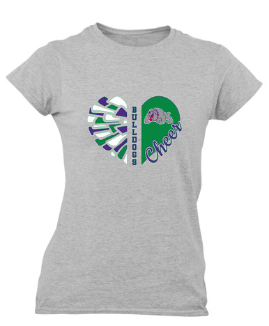 Waukegan Bulldogs Heart Cheer Women's SS T-Shirt