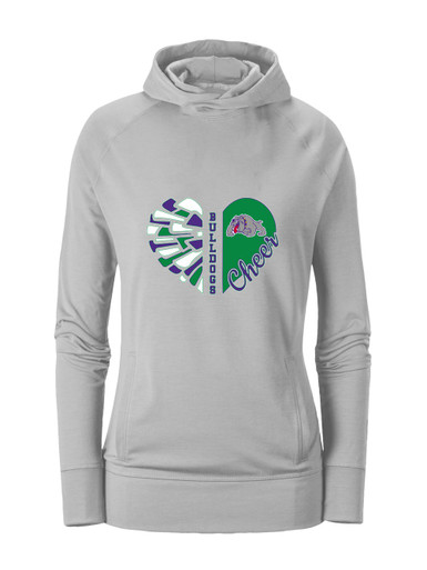 Waukegan Bulldogs Heart Cheer Women's Hoodie