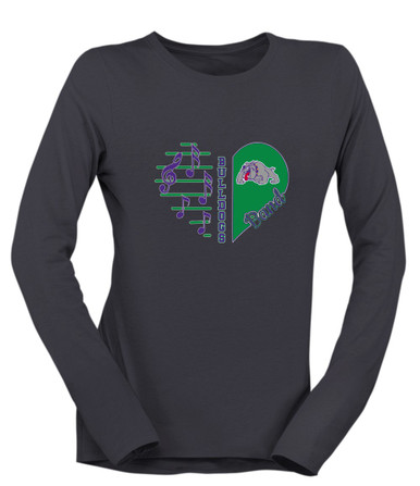 Waukegan Bulldogs Heart Band Women's Premium LS T-Shirt