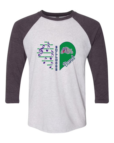 Waukegan Bulldogs Heart Band Women's Baseball T-Shirt