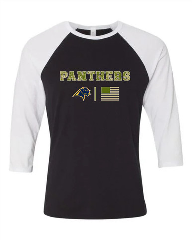 O'Fallen Panthers Camo Flag Men's Baseball T-Shirt