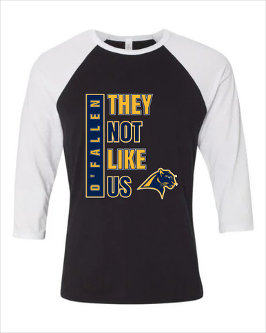 O'Fallen Panthers They Not Like Us #1 Women's Baseball T-Shirt
