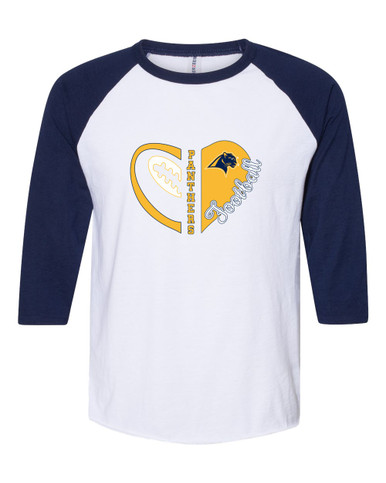 O'Fallen Panthers Heart Football Women's Baseball T-Shirt