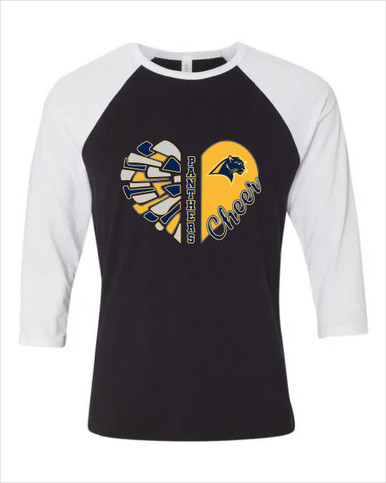 O'Fallen Panthers Heart Cheer Women's Baseball T-Shirt