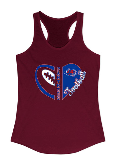 Bullard Panthers Heart Football Women's Tank Top