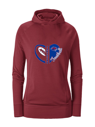 Bullard Panthers Heart Football Women's Hoodie
