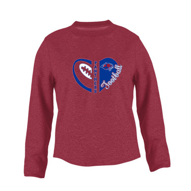 Bullard Panthers Heart Football Women's Sweatshirt
