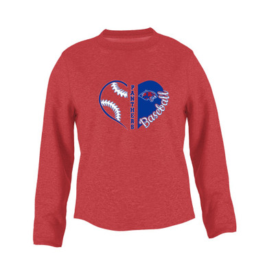 Bullard Panthers Heart Baseball Women's Sweatshirt