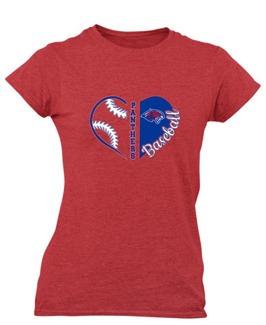Bullard Panthers Heart Baseball Women's SS T-Shirt