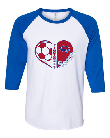 Bullard Panthers Heart Soccer Women's Baseball T-Shirt