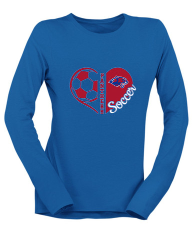 Bullard Panthers Heart Soccer Women's LS T-Shirt
