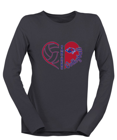 Bullard Panthers Heart Volleyball Women's LS T-Shirt