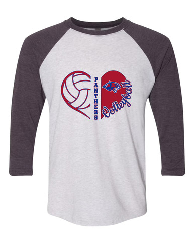 Bullard Panthers Heart Volleyball Women's Baseball T-Shirt