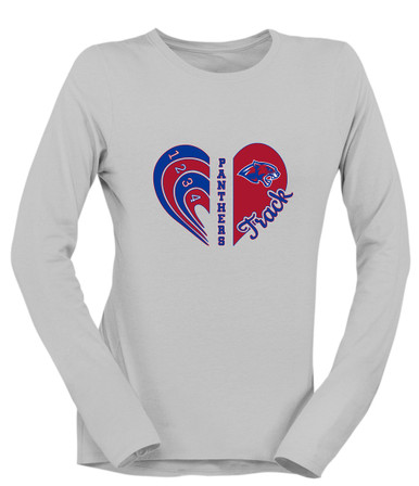 Bullard Panthers Heart Track Women's LS T-Shirt