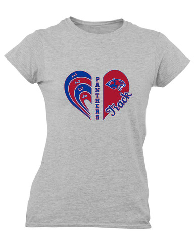 Bullard Panthers Heart Track Women's SS T-Shirt