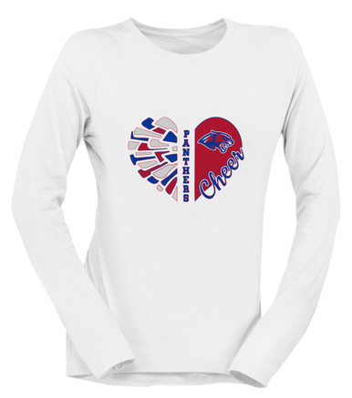 Bullard Panthers Heart Cheer Women's Premium LS T-Shirt