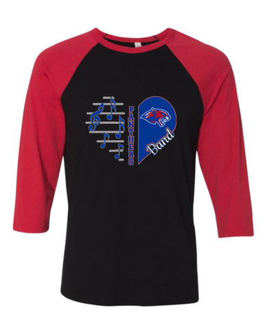 Bullard Panthers Heart Band Women's Baseball T-Shirt
