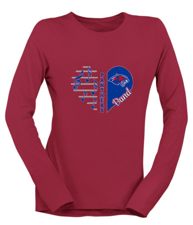 Bullard Panthers Heart Band Women's Premium LS T-Shirt