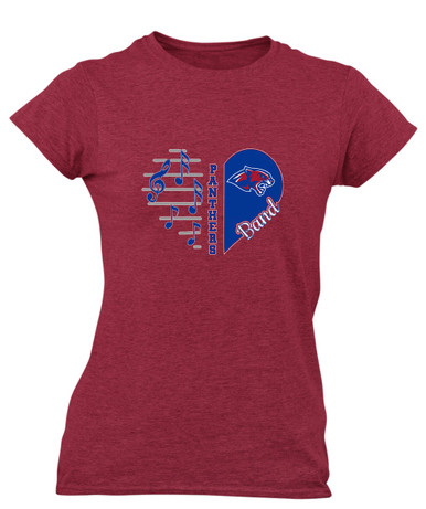 Bullard Panthers Heart Band Women's Premium SS T-Shirt