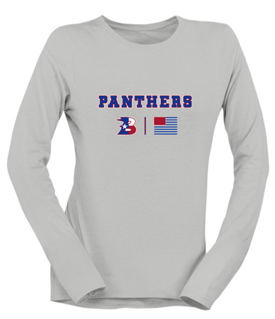 Bullard Panthers B Script Team Colors Flag Women's Premium LS T-Shirt