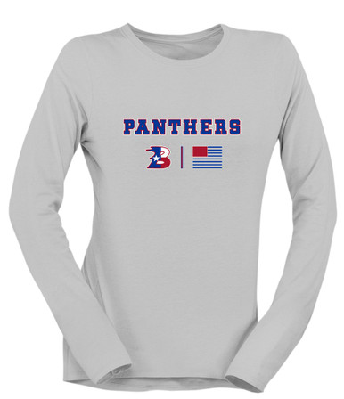 Bullard Panthers B Script Team Colors Flag Women's LS T-Shirt
