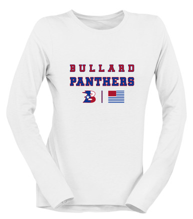 Bullard Panthers B Script Spirit Flag Women's LS T-Shirt