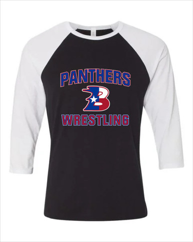 Bullard Panthers B Script Wrestling Men's Baseball T-Shirt