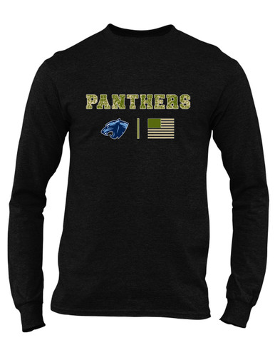 Potomac Panthers Camo Flag Men's LS T-Shirt