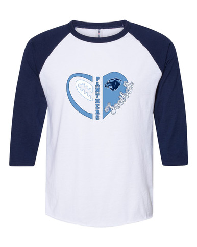 Potomac Panthers Heart Football Women's Baseball T-Shirt