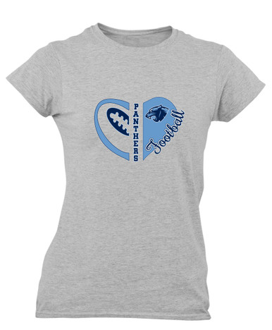 Potomac Panthers Heart Football Women's Premium SS T-Shirt