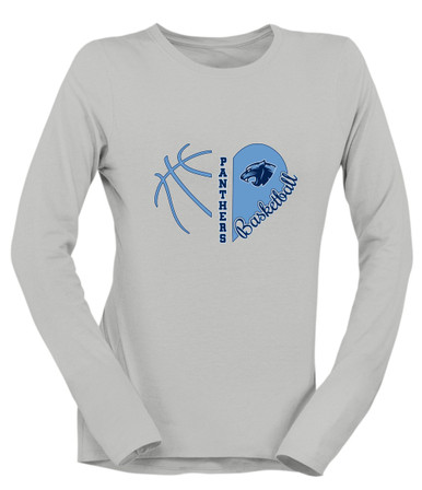 Potomac Panthers Heart Basketball Women's Premium LS T-Shirt