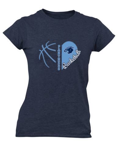 Potomac Panthers Heart Basketball Women's Premium SS T-Shirt