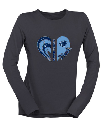 Potomac Panthers Heart Track Women's LS T-Shirt